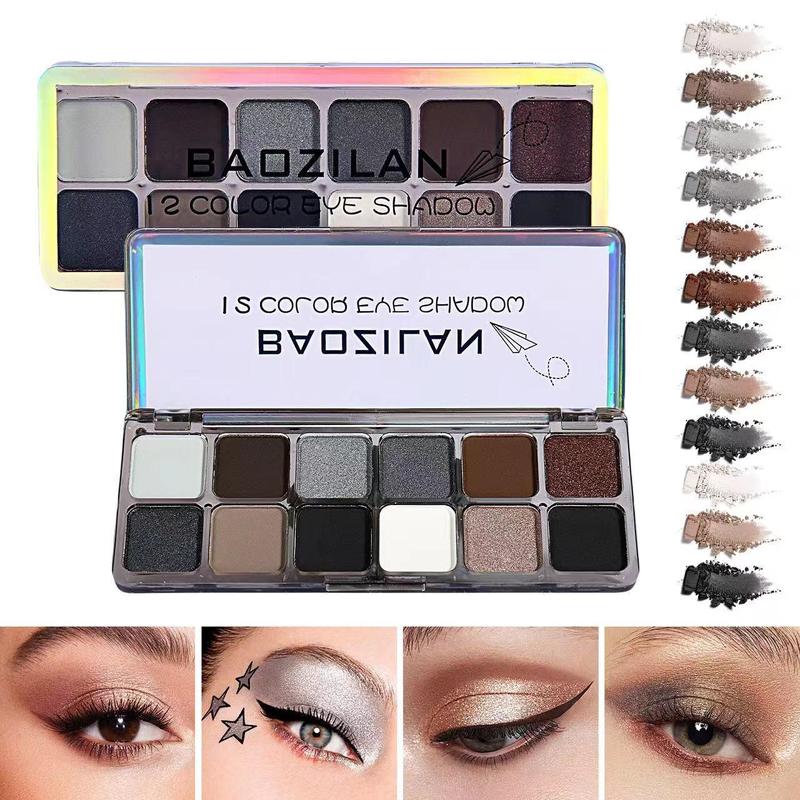 12 Color Eyeshadow Palette, 1 Count Shimmering & Matte Eye Shadows Palette, Natural Look Eye Makeup Products for Women