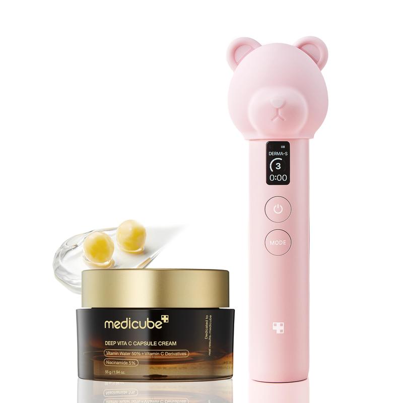 [Exclusive] Booster Pro Pink Bear Edition Skincare SETㅣCollagen Jelly Cream PDRN Serum Deep Vita C Capsule Cream Glow Booster Serum Collagen Bubble SerumㅣKbeauty Viral Glass Glow Device