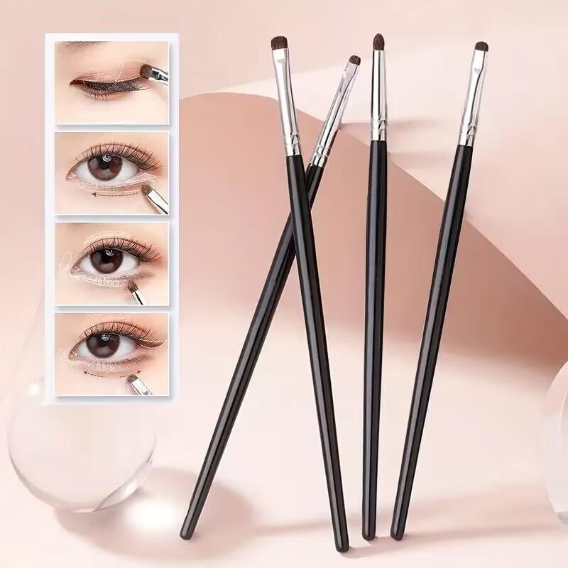 Eye Makeup Brush Set, 4 Counts set Soft Bristles Cosmetic Brushes for Eye Shadow & Eyeliner, Professional Makeup Tools for Beginners