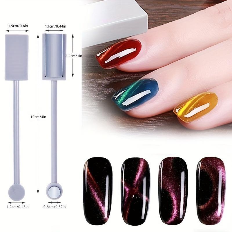 3pcs Magic Magnet Stick Manicure Tool, Nail Polish DIY Tools, Manicure Accessories