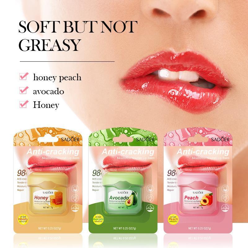 SADOER Juicy Comfort Fruit Flavor Lip Balm, Hydrating Lip Moisturizer, Moisture Lip Care Makeup Product, Personal Skincare Product for Women & Girls