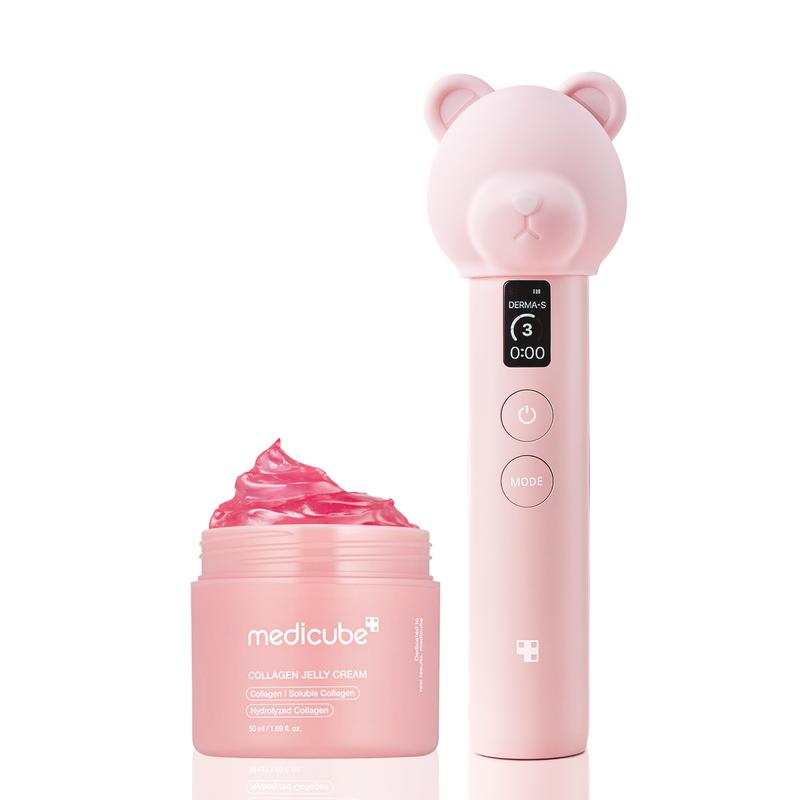 [Exclusive] Booster Pro Pink Bear Edition Skincare SETㅣCollagen Jelly Cream PDRN Serum Deep Vita C Capsule Cream Glow Booster Serum Collagen Bubble SerumㅣKbeauty Viral Glass Glow Device