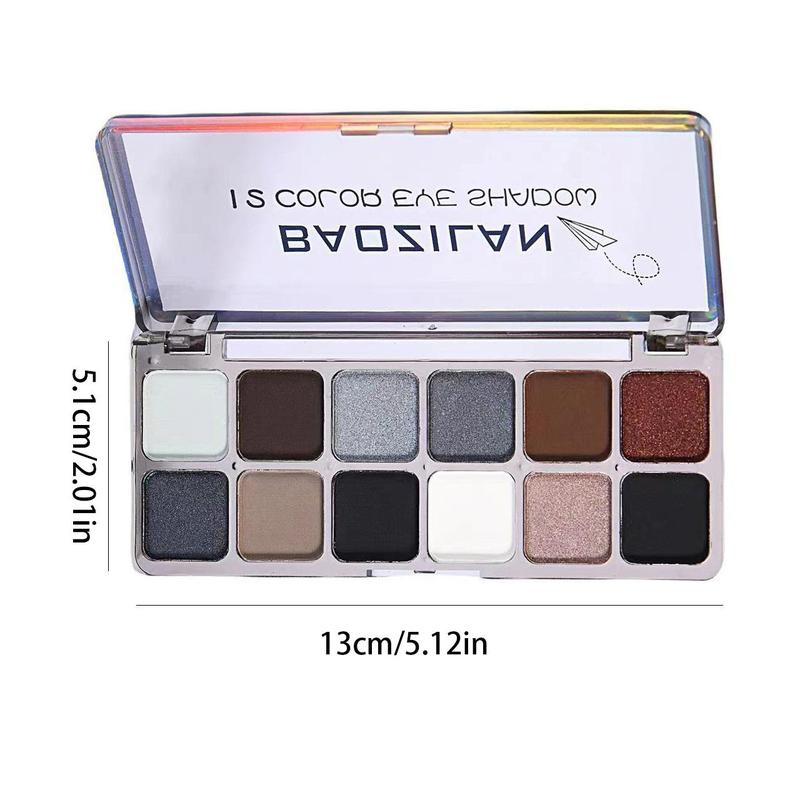 12 Color Eyeshadow Palette, 1 Count Shimmering & Matte Eye Shadows Palette, Natural Look Eye Makeup Products for Women