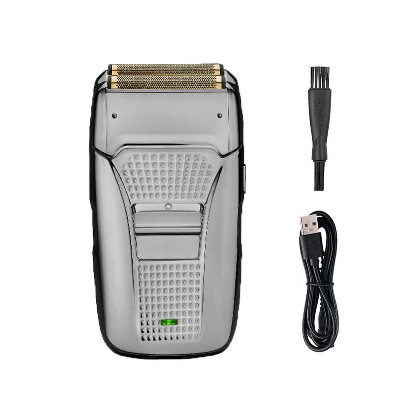 Electric Shaver for Hair and Beard, Full Mesh Veneer Knife Mesh Design, 1 Count Rechargeable Shaver with Dual Heads, Mens Grooming Kit, Trimmer for Men Barber Hair Salon