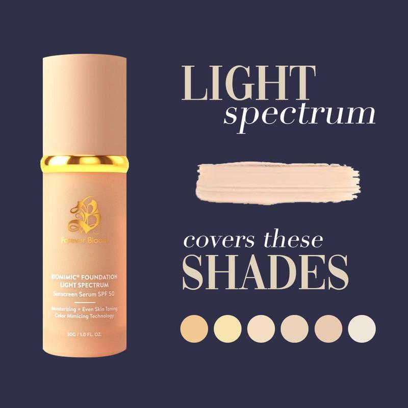 Biomimic Foundation 4 in 1 -Light Spectrum,Liquid Foundation for Flawless, Natural LookingFinish