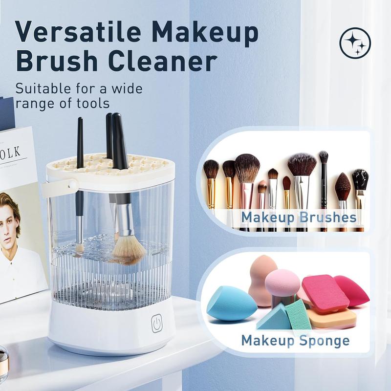 Usb Rechargeable Cosmetic Brush Cleaner, Automatic Timed Wash Cosmetic Sponge Cleaner for Cleaning Cosmetic Sponges and Brushes