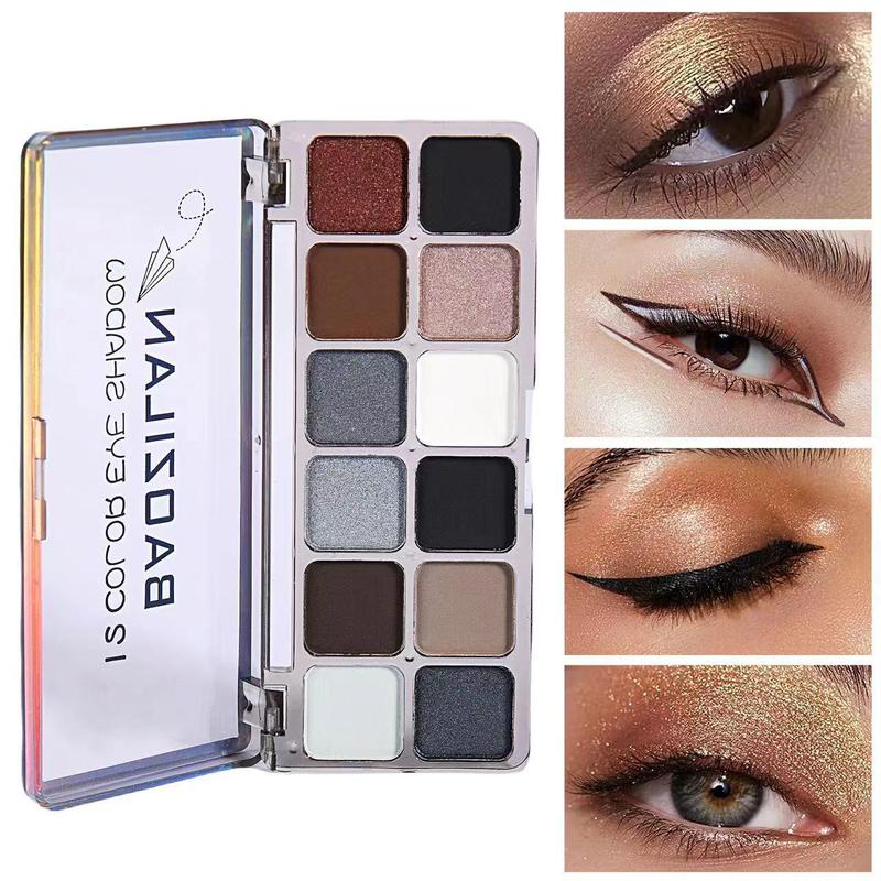 12 Color Eyeshadow Palette, 1 Count Shimmering & Matte Eye Shadows Palette, Natural Look Eye Makeup Products for Women