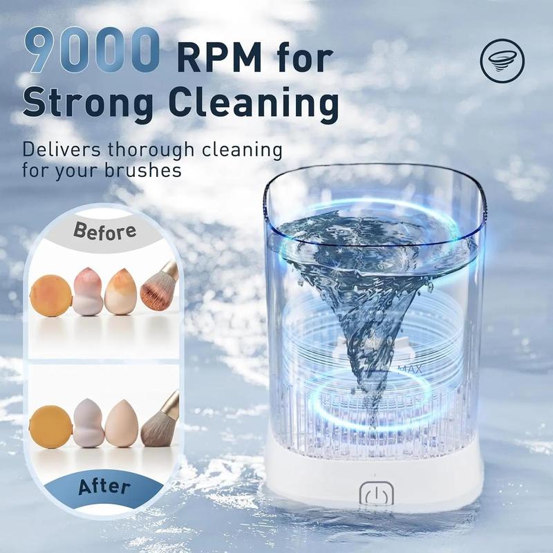 Usb Rechargeable Cosmetic Brush Cleaner, Automatic Timed Wash Cosmetic Sponge Cleaner for Cleaning Cosmetic Sponges and Brushes