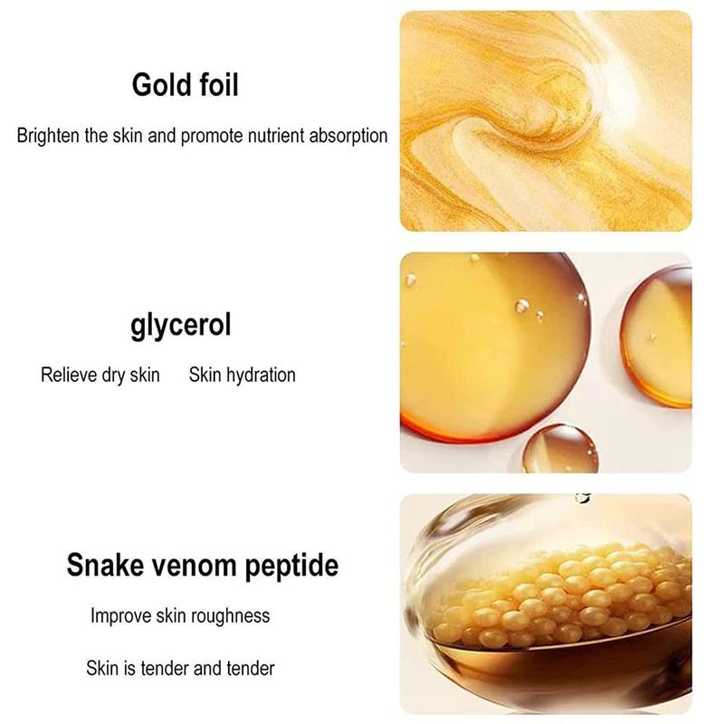 [30 years younger]Retinol SnakeVenom Peptide Gold Mask withgrooming tools, Gold Collagen Anti Aging ,Removes Blackheads & Olls,Skin Like Glass,Stay Bouncy And Firm,Congested And Oily Skin,AgeDefying Mum,Vegan,Natural SkincareComfort Skin Repair