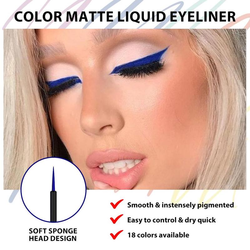 1Pcs Dark Blue Liquid EyelinerDark Blue Eye Liners for Women, Eyes Wing Eyeliner Stamps Shapes Colored EyelinerEye Liner White