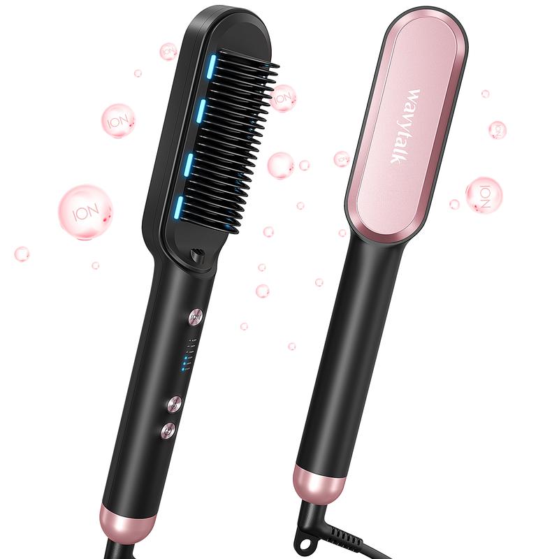 Wavytalk Negative Ion Hair Straightening Brush and 3 8 Inch Small Curling Iron Wand Set