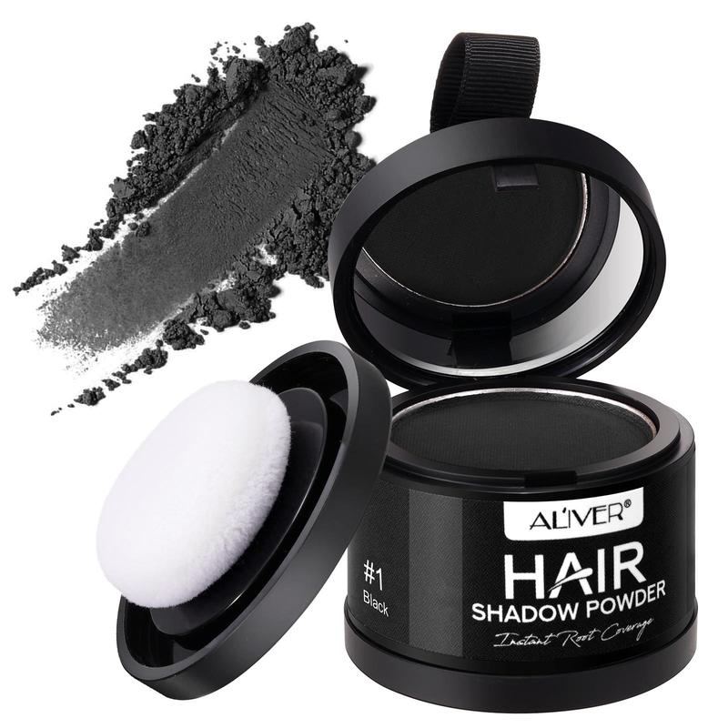 Natural Look Hairline Powder with Mirror & Sponge, Waterproof & Sweatproof Hairline Root Shadow Powder, Hair Styling Product for Men & Women, Christmas Gift