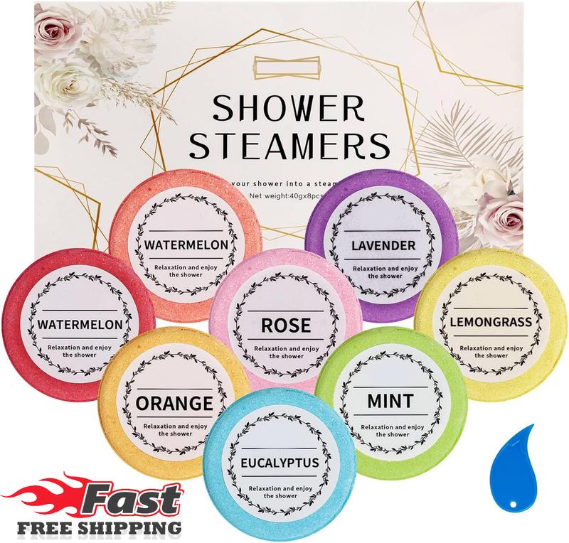 Pack of 8 Shower Steamers Aromatherapy with Essential Oils, Calming, Relaxation Shower Bombs for Home Spa, Self Care Gifts for Women, Men, Moms Body Care Body Wash