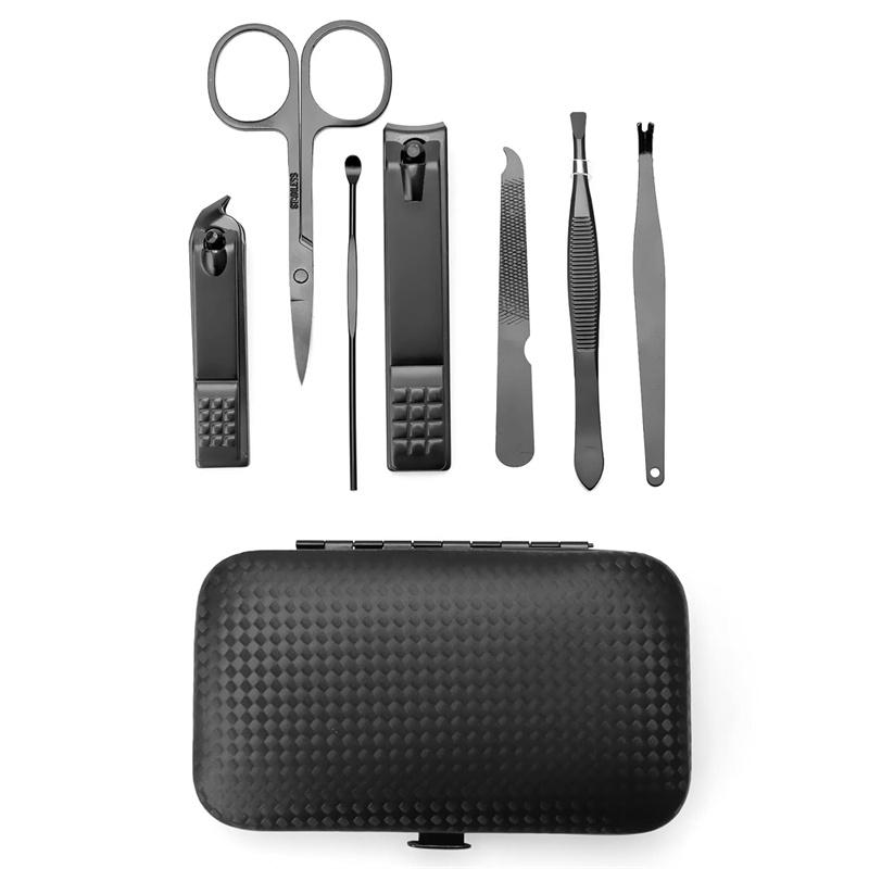 Manicure Set Nail Clippers Pedicure Kit,7 In 1 Pieces Stainless Steel Manicure Kit,Grooming Kits,Christmas Gifts Nail Care Tools with Luxurious Travel Case