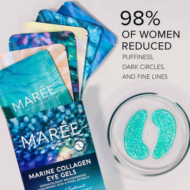 MAREE Eye Gels - Under Eye Patches for Dark Circles & Puffy Eyes with Natural Marine Collagen & Hyaluronic Acid - Anti-Aging Eye Masks Coffee Gentle