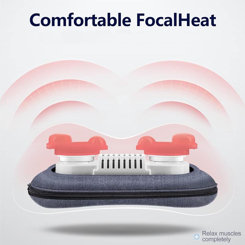 Neck Back Massager Pillow with Heat, Deep Tissue Kneading Massage for Back, Neck, Shoulder, Leg, Foot, Gift for Men Women Mom Dad, Stress Relax at Home Office and Car