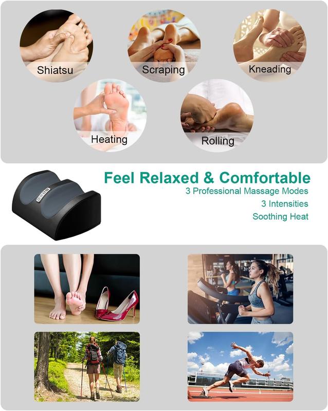 Shiatsu Foot Massager Machine with Heat, Foot and Calf Massager with Massage Roller, Deep Tissue Massager for Foot Massage and Calf Massage, Gifts for Mom & Dad