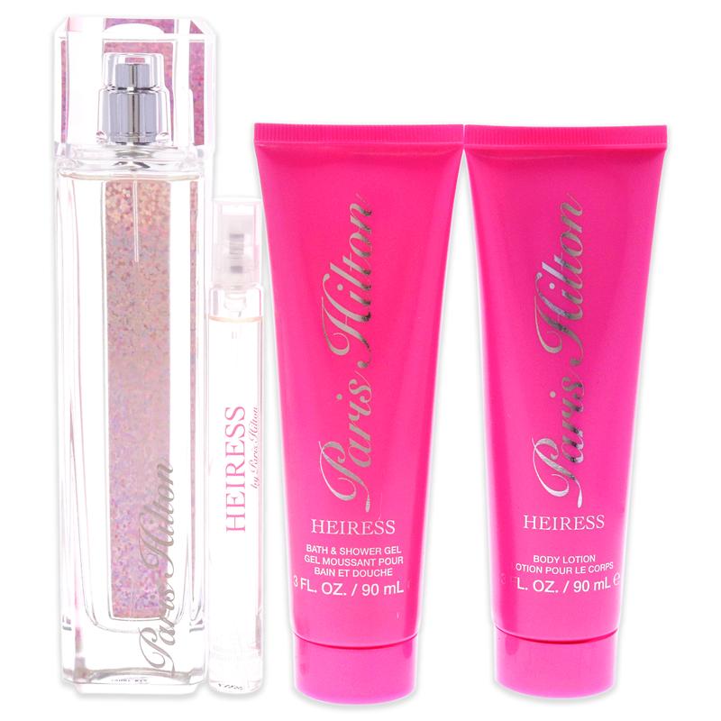 Heiress by Paris Hilton for Women - 4 Pc Gift Set 3.4oz EDP Spray, 0.34oz EDP Spray, 3oz Body Lotion,