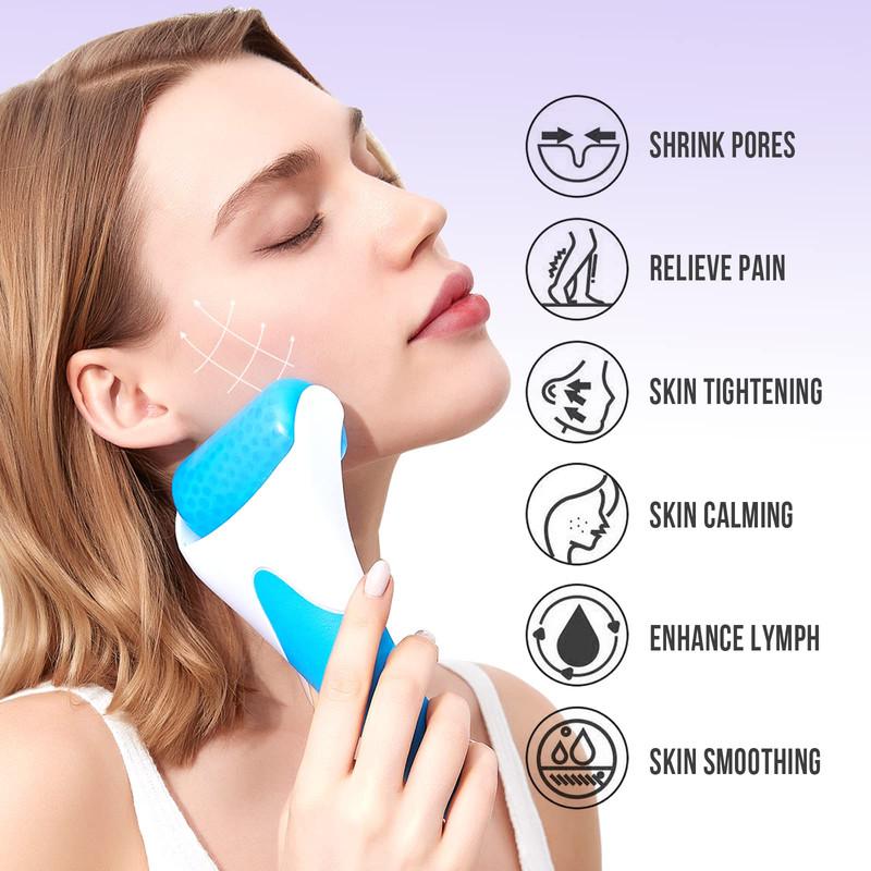 Blue Ice Roller for Face, Ice Face Roller, Face Massager Tool, Puffiness Migraine Pain Relief and Minor Injury, Face Roller Skin Care Facial Daily