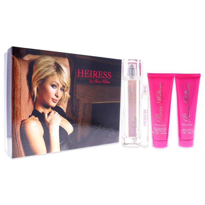 Heiress by Paris Hilton for Women - 4 Pc Gift Set 3.4oz EDP Spray, 0.34oz EDP Spray, 3oz Body Lotion,