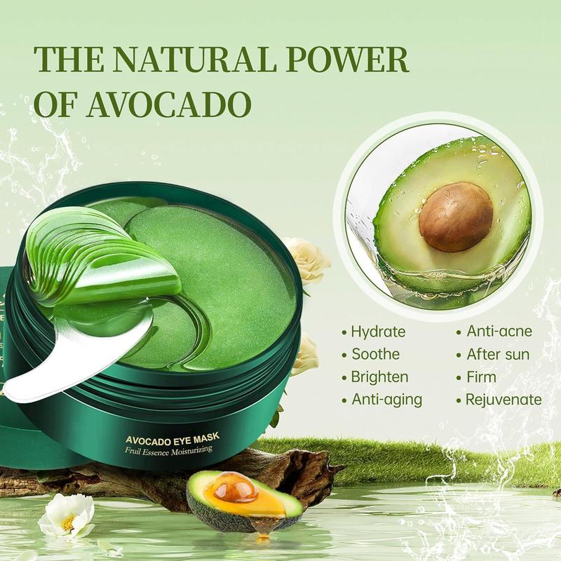 60 Pieces Of Avocado Golden Eye Mask, Hydrating And Moisturizing, Available In Two Options