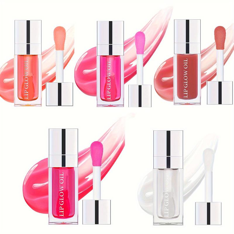 5-Piece Set of Moisturizing Lip Oil square tube lip oil Lip Balm and Transparent Lip Gloss