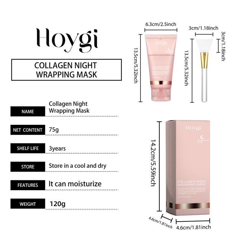 Collagen Overnight Wrapping Peel Off Facial Mask, 3 Boxes Deep Cleansing & Moisturizing Care Mask, Facial Skin Care Product for Women & Men, Christmas, Christmas Gift