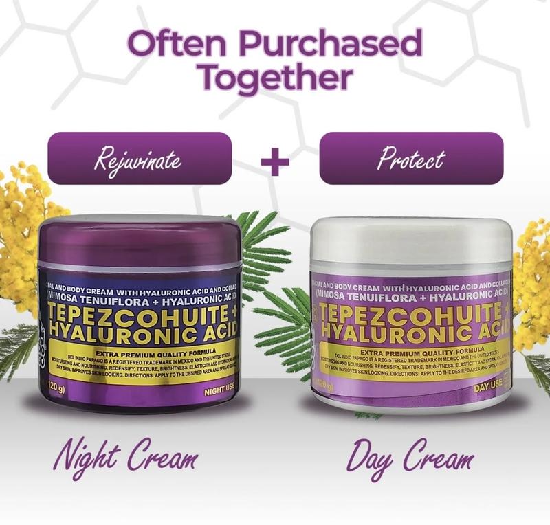 Crema de Día y Noche Tepezcohuite + Ácido Hialurónico (Day and Night Cream) - 4 oz - PERFECT BEAUTY COMBO