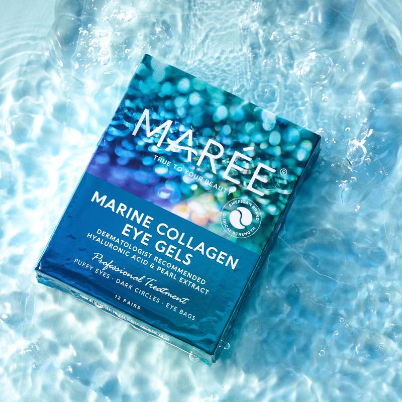 MAREE Eye Gels - Under Eye Patches for Dark Circles & Puffy Eyes with Natural Marine Collagen & Hyaluronic Acid - Anti-Aging Eye Masks Coffee Gentle