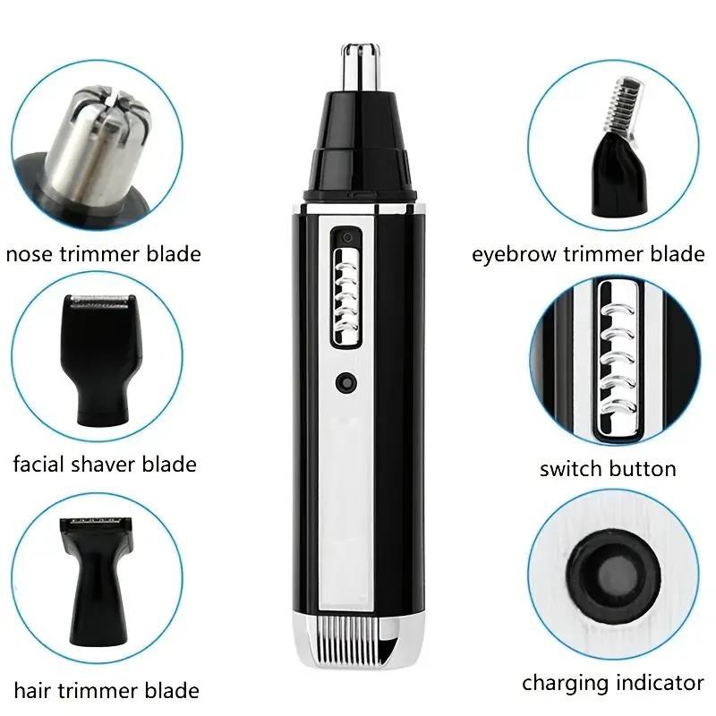 4 in 1 Electric Shaver, Rechargeable Hair Trimmer, 1 Set Beard Shaver, Facial Hair Trimmer, Body Hair Trimmer, Safe and Painless Hair Removal Tool, Birthday Gift for Family