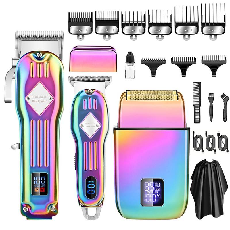 Electric Shaver Trimmer, 1 Set Hair Clipper Beard Shaver with Limit Combs, Trimmer Beard Razor Hair Trimmer Machine Set for Christmas Gift, Back To School Hair Trimmer Neon Clipper, Birthday Gifts, Barber Kit, Stocking Fillers, Winter & New Year Gift