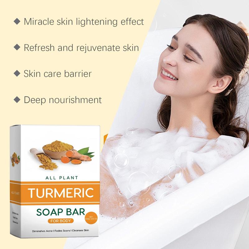 [90% People Choose] 2 Pack Turmeric Soap Bar for Body Cleanser,All Natural Turmeric Soap, Tumerc Soap Bar, Gentle Turmeric Face Soap,Smooth Skin and Moisturizing - for All Skin Types, 3.53 oz