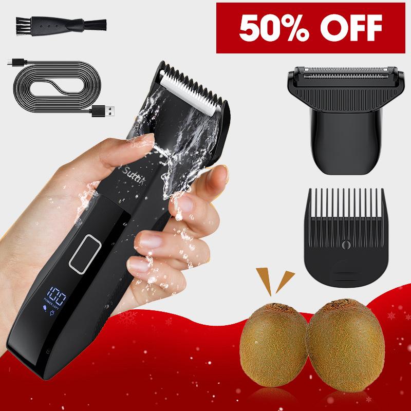 Suttik Waterproof Men's Trimmer,Hair remover, Electric Body and Private Parts Trimmer, cordless pubic Hair trimmer, interchangeable ceramic knife tip, Body Ball Trimmer and Razor, Halloween, Christmas and Fall gifts, Body hair trimmer male hygiene