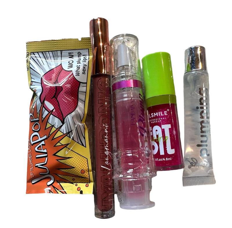 Flirty Findz Lip PIumping and Volumizing Lip Kit, 5 Items, All Lip Care Products Are Clear or Sheer With A Light Tint , Some Moisturize and Nourish and Others Plump