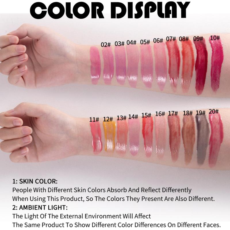 Long Lasting Temperature Color Changing Lip Gloss, 1 Count Moisturizing Fruit Flavor Lip Glaze, Plumping Lip Oil Lip Stick for Girls & Women, Sexy Red Lip Gloss