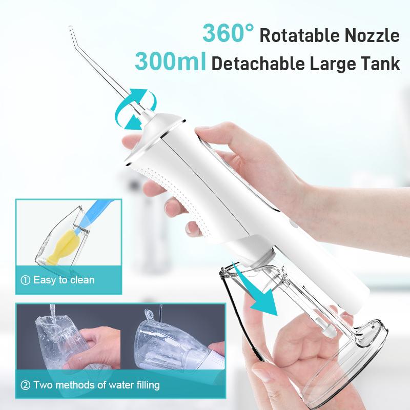 Water Dental Flosser - 6 Modes, 320ML Portable & Rechargeable, IPX7 Waterproof - Home and Travel Oral Care，Black Friday, Christmas gift