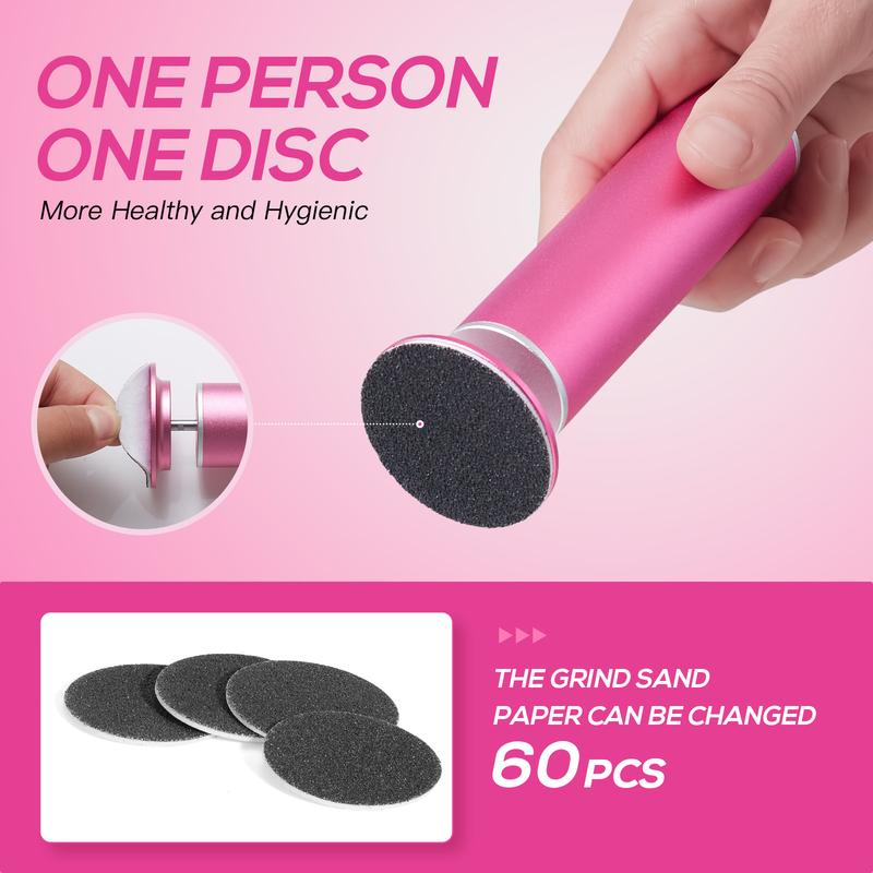 Gifts for Women Men,Electric Foot File, Adjustable Rotatable Electronic Foot Dead Skin Remover Callus Remover Tool for Home & Nail Salon with 60 pcs Replacement Sandpaper Disk,Christmas gifts Manicure Nail Care