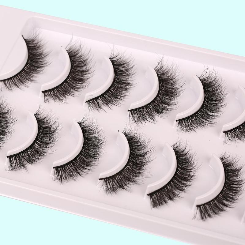 Natural False Eyelashes, 10 Pairs DIY Eyelashes for Lash Extensions, Natural Curling Strip Lashes, Soft and Curl Fake Lashes for Women, Eye Makeup Products, Christmas Gift