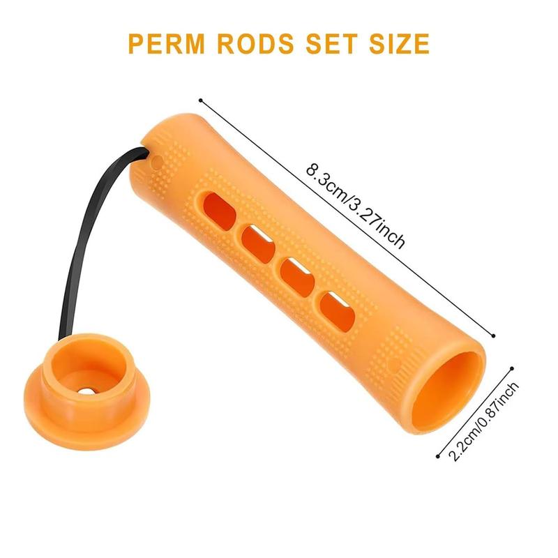 40 count Orange Plastic Perm Rods for  Hair Heatless Hair Rollers for Women Hair Roller Curler Styling Tool