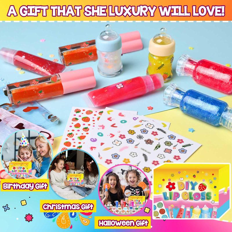 DIY Lip Gloss Making Kit - Lip Gloss Supplies to Make Your Own Lip Gloss, Lip Gloss Making Supplies Set DIY Lip Gloss Kit for Girls, Beginner Lip Gloss Kit DIY Making Lip Gloss