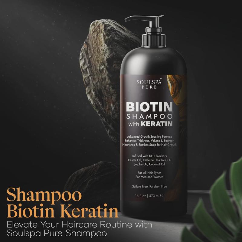 SOULSPA PURE Biotin Shampoo with Keratin Conditioner Haircare Blend Case