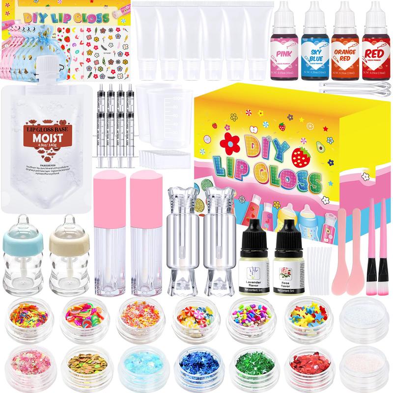 DIY Lip Gloss Making Kit - Lip Gloss Supplies to Make Your Own Lip Gloss, Lip Gloss Making Supplies Set DIY Lip Gloss Kit for Girls, Beginner Lip Gloss Kit DIY Making Lip Gloss