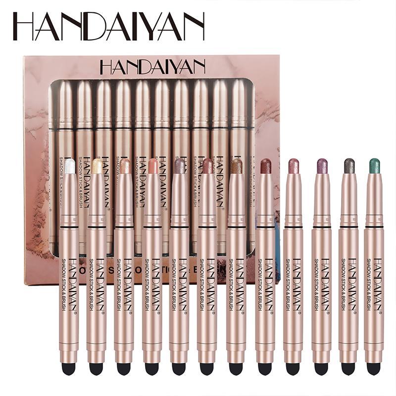 Long Lasting Eyeshadow Pen Set, 12pcs set Shimmering & Matte Eyeshadow Stick, High Pigmented Eye Shadow Pen, Colorful Eye Makeup Products