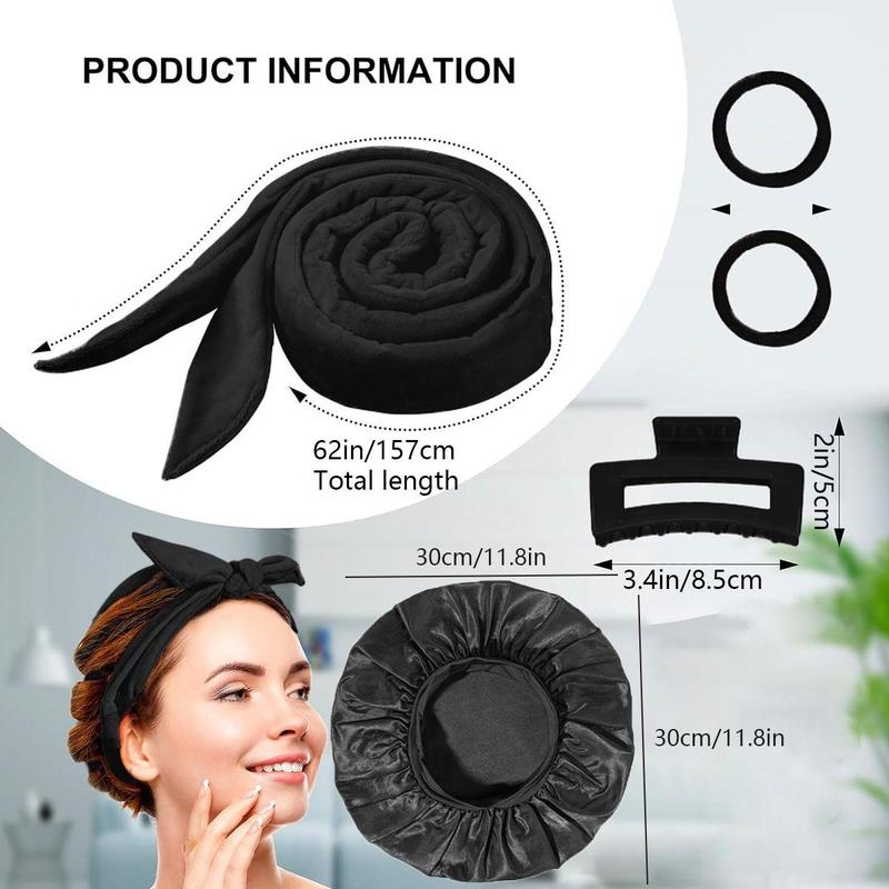 Sleep Hair Styling Kit, 5 Counts set Hair Band & Hair Tie & Clips & Hair Cap, Bed Time Hair Styling Tools, Heatless Hair Styling Tool for Women