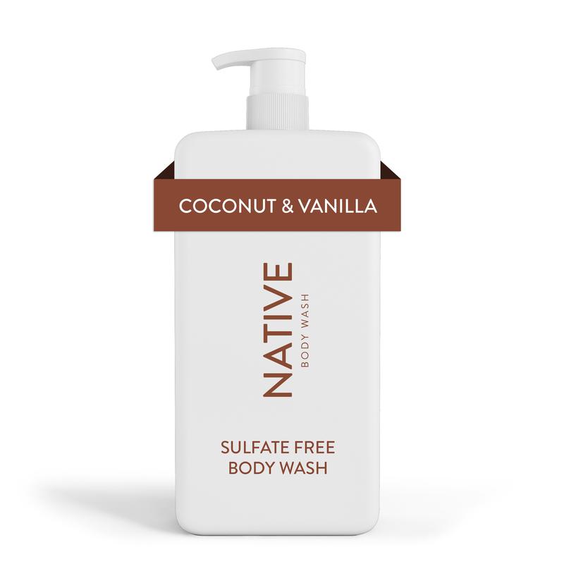 Native Body Wash, Sulfate Free, Coconut & Vanilla, for Women and Men, 36 oz