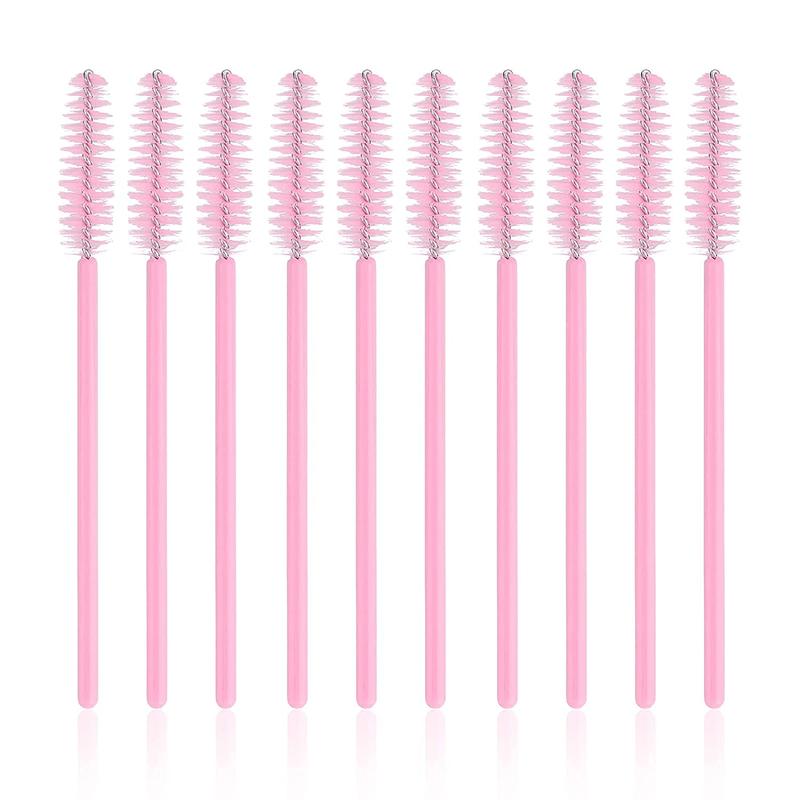 300 count Eyelash Brush, Disposable Eyelash Mascara Brushes Wands Applicator Tools Makeup Brush Kits, Eyelash Spoolies Eyelashes Brush for Eyelash Extensions and Eyebrow Brush (Pink) Cosmetic Daily