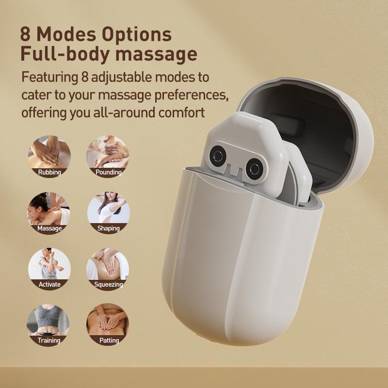 EMS Microcurrent Mini Massager, All In One Portable Unit for Full Body Massaging, 8 Modes Options EMS Muscle Stimulator Machine for Back Shoulder Leg Neck