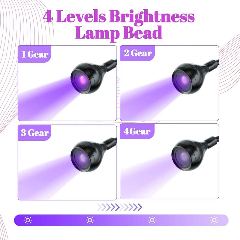 Gel X Lamp - 5W Clamp UV Led  Lamp with Phone Holder USB Gooseneck UV Lamp Professional  UV Light Rotatable 4 Gears for Manicure Cure DIY  Tips Art Home Dryer (W-Stand)