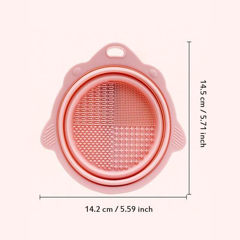 Makeup Brush Cleaning Bowl, 1 Count Silicone Makeup Brush Cleaning Mat, Cosmetic Brush Cleaner, Foldable Brush Cleaning Pad, Suitable For Makeup Brush, Makeup Sponge, Powder Puff