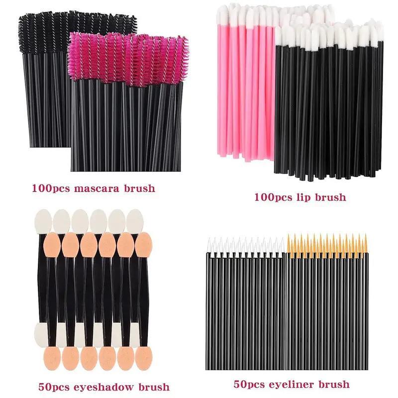 Disposable Makeup Tool Set with Storage Box, 300pcs box Multifunctional Makeup Tool for Lip & Eyelash & Eyeshadow, Portable Beauty Organizer